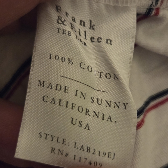 Frank & Eileen Tee Lab Vintage T-shirt Red White Blue Cotton Short Sleeve Medium - Picture 6 of 7